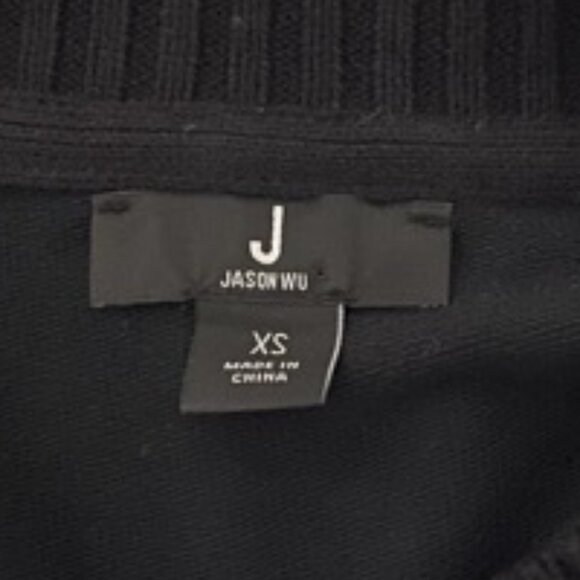 J Jason Wu XS Mixed Media Cable Knit with French Terry Sleeve Sweater - Picture 6 of 8